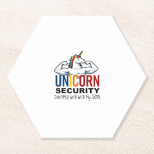 Funny Brother Unicorn Security Dont Mess With My S Paper Coaster