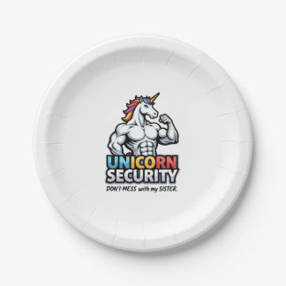Funny Brother Unicorn Security Dont Mess With My S Paper Plate