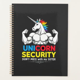 Funny Brother Unicorn Security Dont Mess With My S Planner
