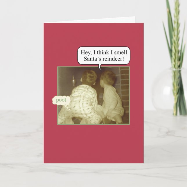 Funny Brothers Christmas Holiday Card (Front)