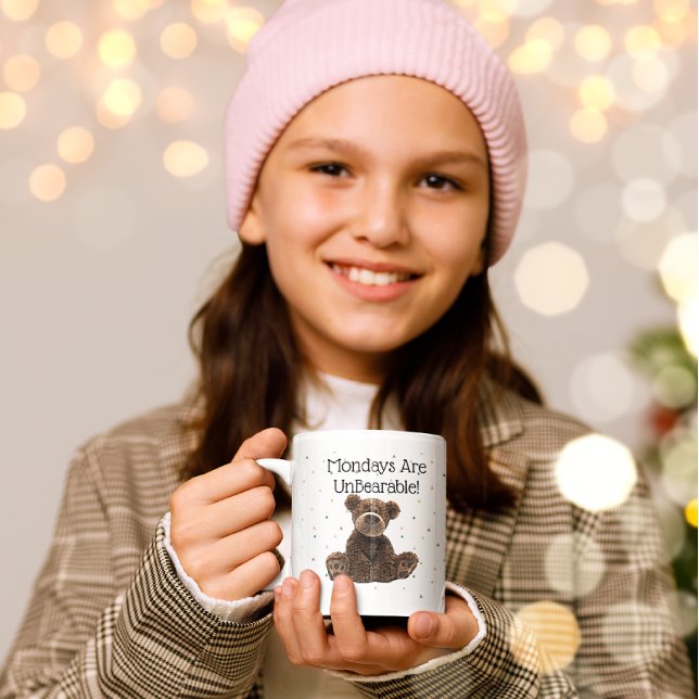 Funny Brown Bear Cute Monday Work Pun Animal Coffee Mug (Creator Uploaded)