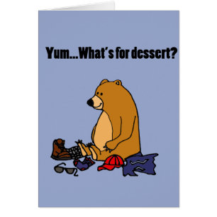 Funny Brown Bear Eating Hiker Cartoon