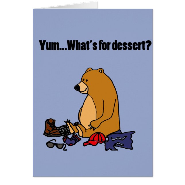 Funny Brown Bear Eating Hiker Cartoon (Front)