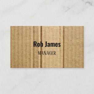 Funny brown cardboard business card