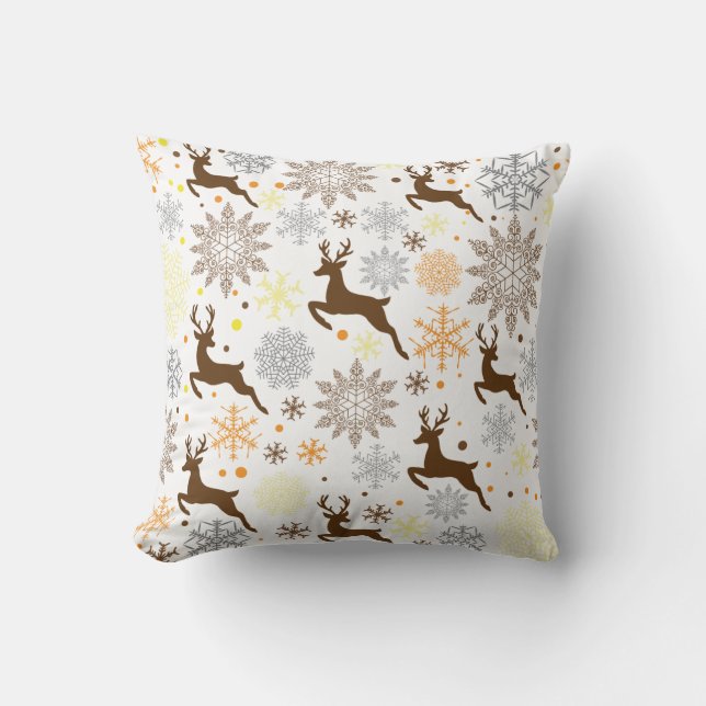 Funny Brown Christmas Pattern Cushion (Front)