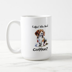 Funny BROWN 'Coffee' Beagle Personalise Coffee Mug