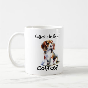 Funny BROWN 'Coffee' Beagle Personalise Coffee Mug