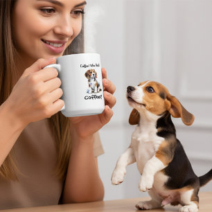 Funny BROWN 'Coffee' Beagle Personalise Large Coffee Mug