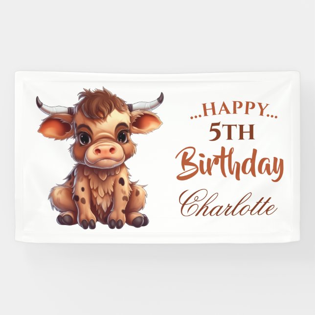 FUNNY Brown Cow  Banner (Horizontal)