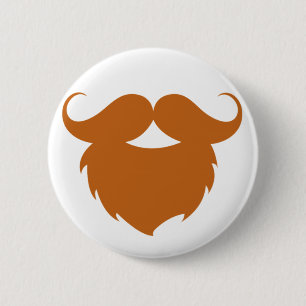 Funny Brown Moustache 6 Cm Round Badge