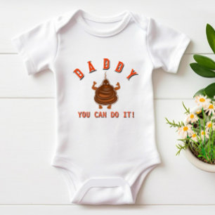 Funny brown poop baby bodysuit