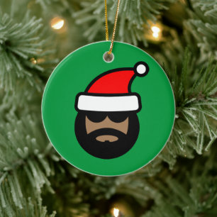 Funny brown Santa Claus Christmas tree ornament