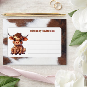 FUNNY Brown White Cow birthday Envelope