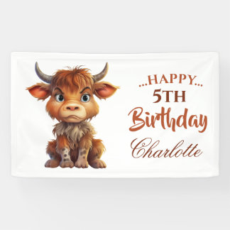 FUNNY Brown White Sweet Cow Banner