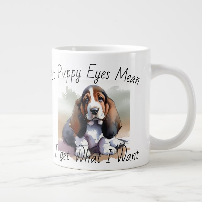 FUNNY Browns White PUPPY Watercolor Speciality Mug (Right)