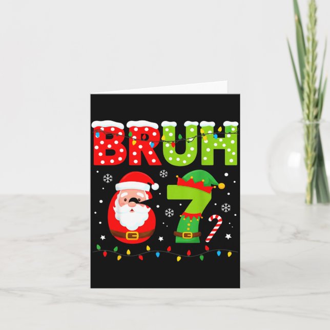 Funny Bruh 67 Six Seven 6 7 Meme Christmas Boys Sa Card (Front)