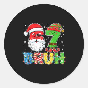 Funny Bruh 67 Six Seven Christmas 6 7 Meme Boy Gir Classic Round Sticker