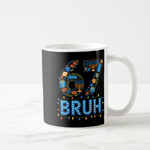 Funny Bruh 67 Six Seven Meme Hanukkah Lights Jewis Coffee Mug