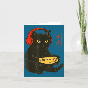 Funny bruh cat gamer video games gaming for men card