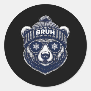 Funny Bruh - Christmas Classic Round Sticker