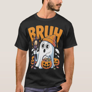 Funny Bruh Ghost Costume for Couples – Cute Hallow T-Shirt