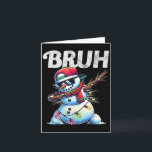 Funny Bruh Meme Cool Dabbing Snowman Christmas Boy Card<br><div class="desc">Funny Bruh Meme Cool Dabbing Snowman Christmas Boys Kids</div>