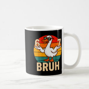Funny Bruh Retro Duck 6 7 Meme Kids Teen Boys  Coffee Mug
