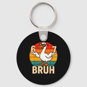 Funny Bruh Retro Duck 6 7 Meme Kids Teen Boys  Key Ring