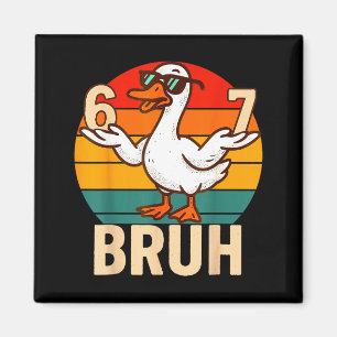 Funny Bruh Retro Duck 6 7 Meme Kids Teen Boys Magnet