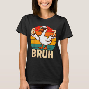 Funny Bruh Retro Duck 6 7 Meme Kids Teen Boys T-Shirt