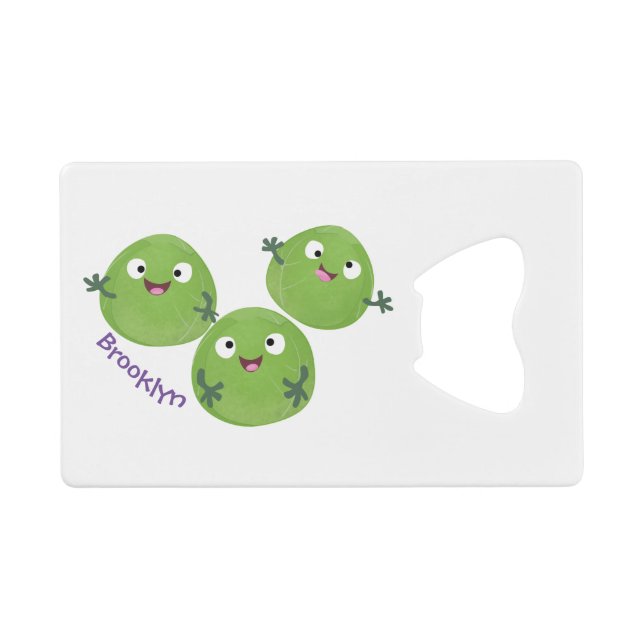 Funny Brussels sprouts vegetables cartoon  (Front (Horizontal))