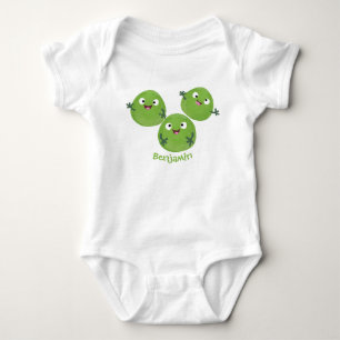 Funny Brussels sprouts vegetables cartoon Baby Bodysuit