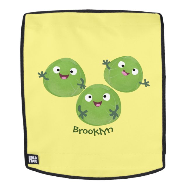 Funny Brussels sprouts vegetables cartoon Backpack (Removable Face)