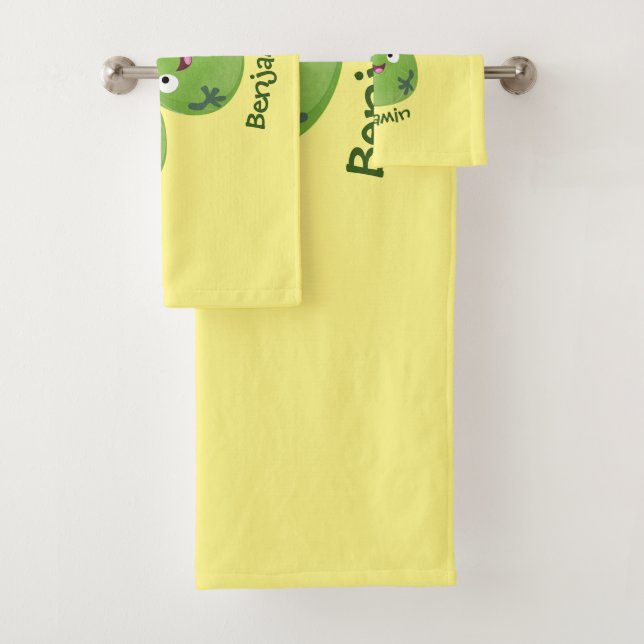 Funny Brussels sprouts vegetables cartoon Bath Towel Set (Insitu)