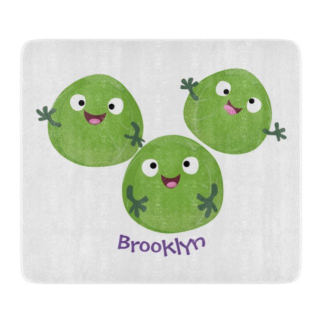Funny Brussels sprouts vegetables cartoon Cutting Board (Front)