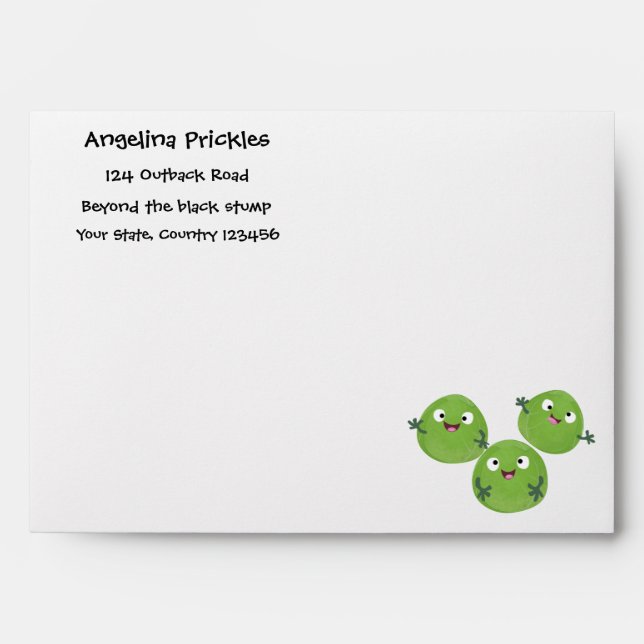 Funny Brussels sprouts vegetables cartoon Envelope (Front)