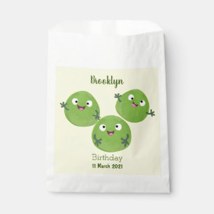 Funny Brussels sprouts vegetables cartoon Favour Bags