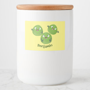 Funny Brussels sprouts vegetables cartoon Food Label