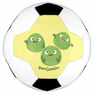 Funny Brussels sprouts vegetables cartoon Football