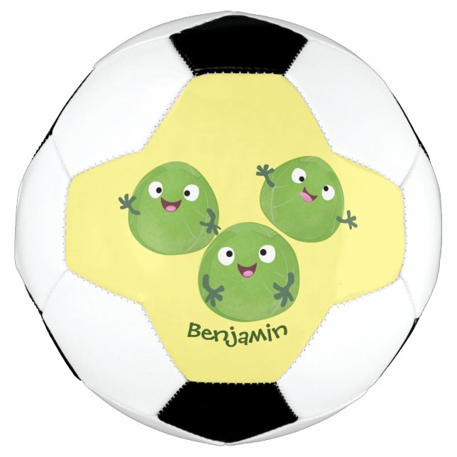 Funny Brussels sprouts vegetables cartoon Football (Front)