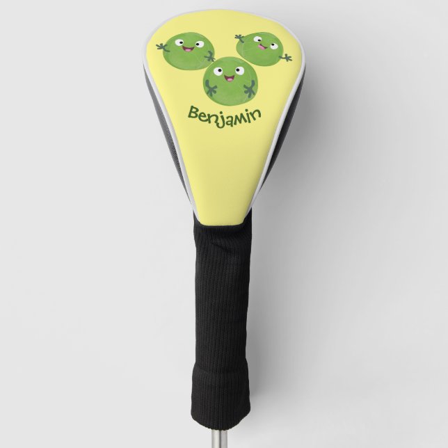 Funny Brussels sprouts vegetables cartoon Golf Head Cover (Front)