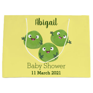 Funny Brussels sprouts vegetables cartoon Large Gift Bag