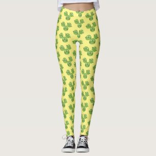 Funny Brussels sprouts vegetables cartoon Leggings