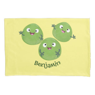 Funny Brussels sprouts vegetables cartoon Pillowcase