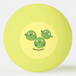 Funny Brussels sprouts vegetables cartoon Ping Pong Ball