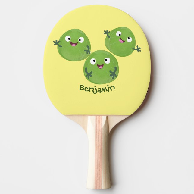 Funny Brussels sprouts vegetables cartoon Ping Pong Paddle (Front)