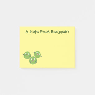 Funny Brussels sprouts vegetables cartoon Post-it Notes