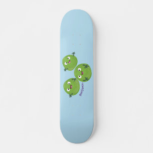 Funny Brussels sprouts vegetables cartoon Skateboard