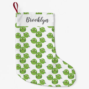 Funny Brussels sprouts vegetables cartoon Small Christmas Stocking