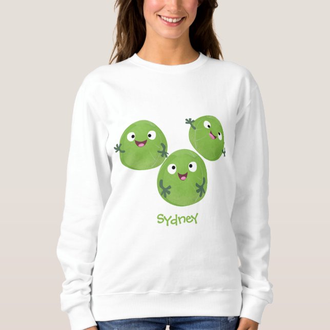 Funny Brussels sprouts vegetables cartoon Sweatshirt (Front)